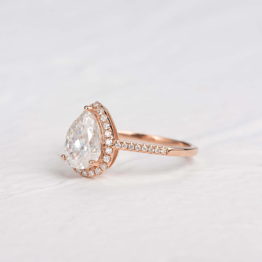 Aura pear-shaped moissanite wedding ring - Felicegals 丨Wedding ring 丨Fashion ring 丨Diamond ring 丨Gemstone ring--Felicegals