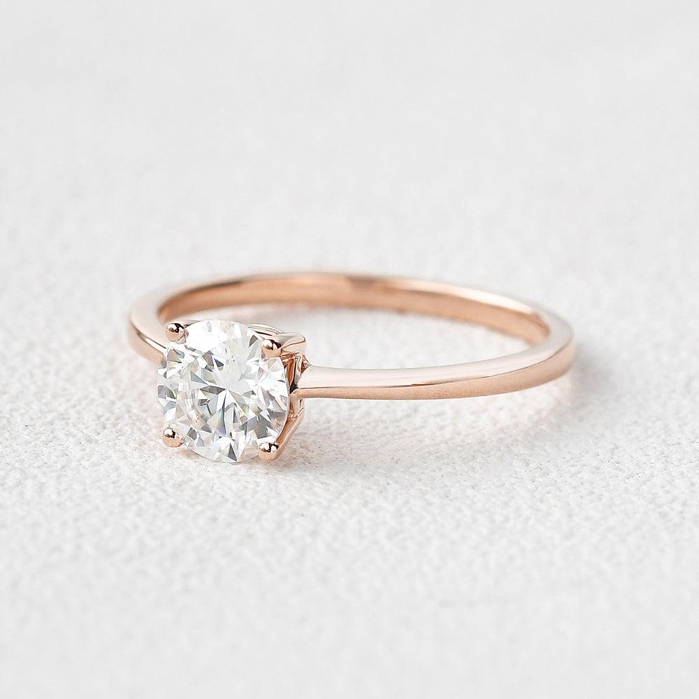 1ct Classic 4 Prongs Yellow Gold Ring - Felicegals 丨Wedding ring 丨Fashion ring 丨Diamond ring 丨Gemstone ring--Felicegals