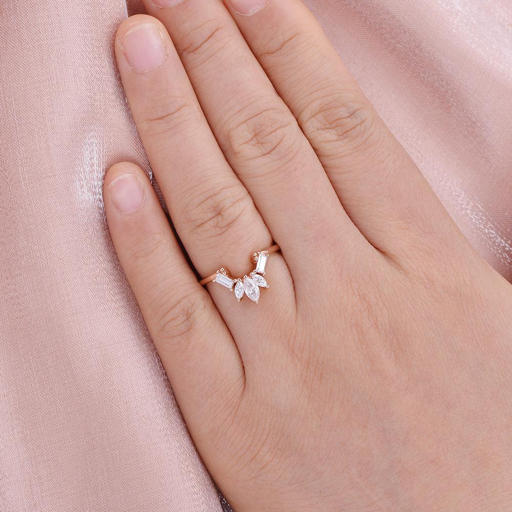 Felicegals Marquise & Baguette Statement Band - Felicegals 丨Wedding ring 丨Fashion ring 丨Diamond ring 丨Gemstone ring-Rings-Felicegals 丨Wedding ring 丨Fashion ring 丨Diamond ring 丨Gemstone ring