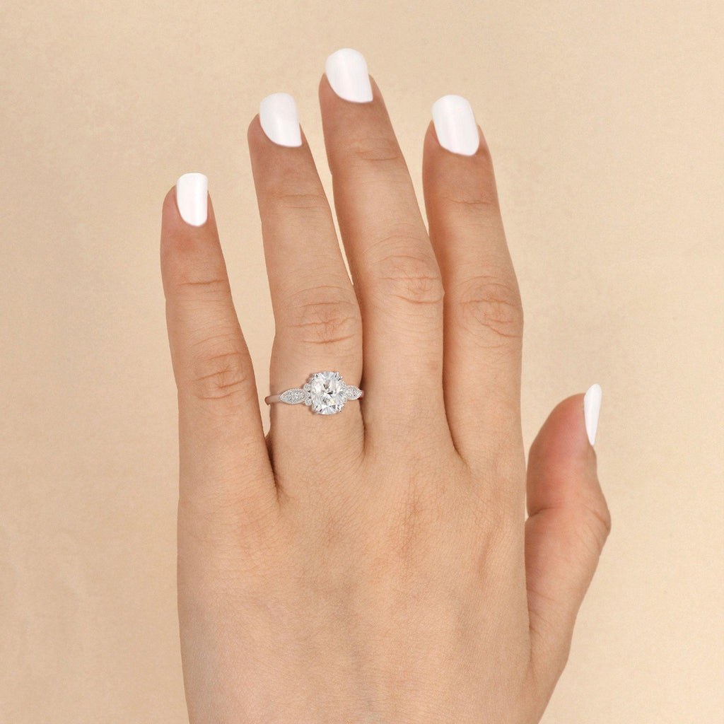 Moissanite Vintage Inspired Rose Gold Ring - Felicegals 丨Wedding ring 丨Fashion ring 丨Diamond ring 丨Gemstone ring