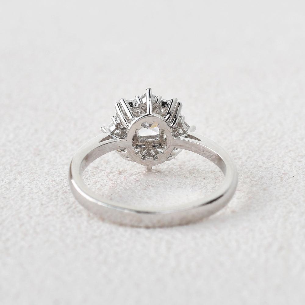 Princess Cut Moissanite White Gold Ring - Felicegals 丨Wedding ring 丨Fashion ring 丨Diamond ring 丨Gemstone ring-Jewelry-Felicegals 丨Wedding ring 丨Fashion ring 丨Diamond ring 丨Gemstone ring
