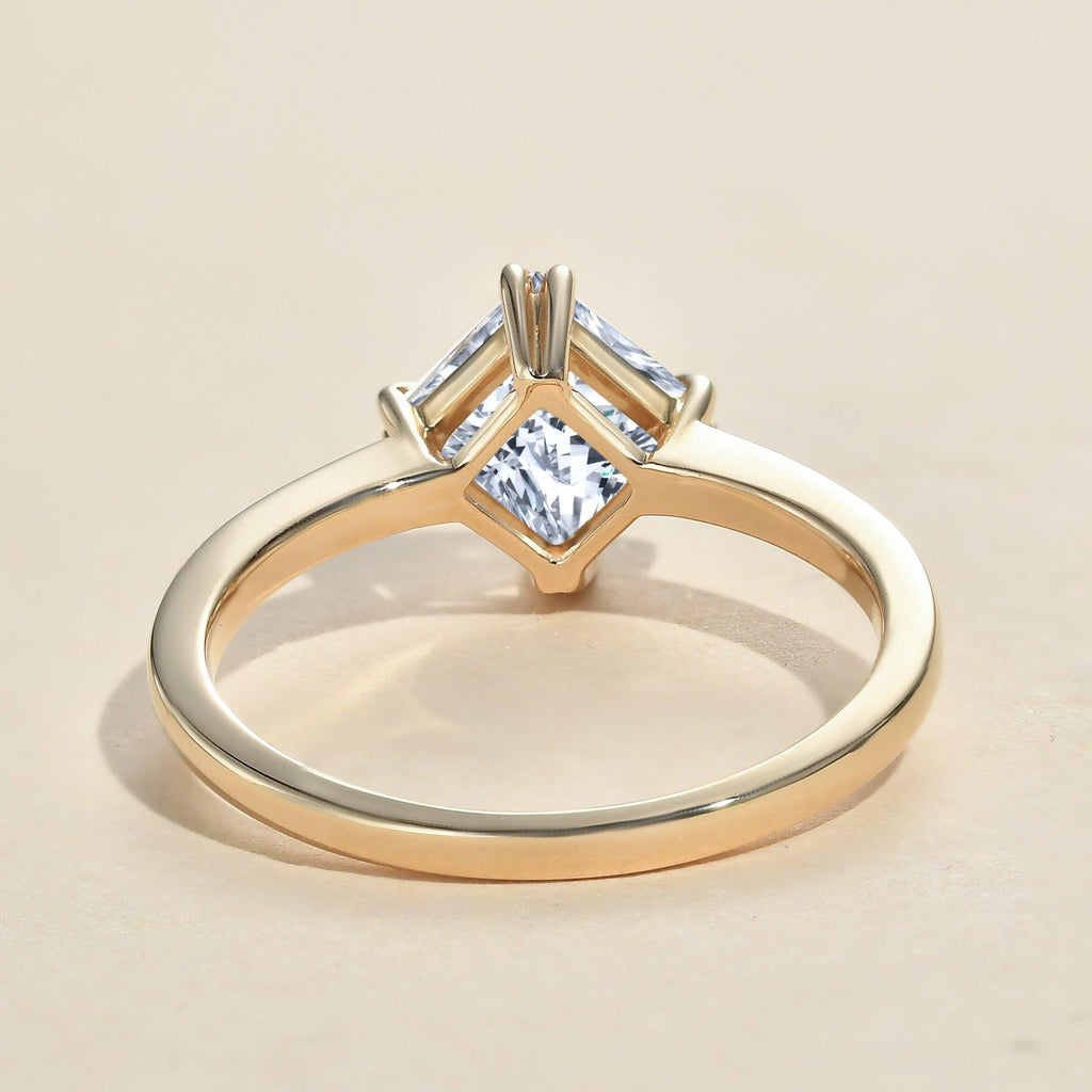1.0ct Princess Cut Moissanite Double-Claw Solitaire Ring - Felicegals 丨Wedding ring 丨Fashion ring 丨Diamond ring 丨Gemstone ring
