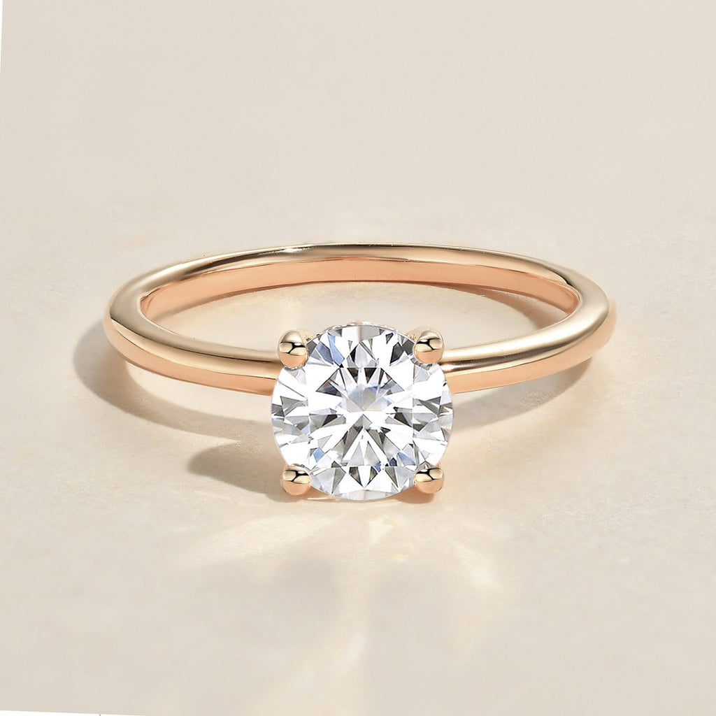 2.0ct Round Cut Moissanite Classic Solitaire Ring - Felicegals 丨Wedding ring 丨Fashion ring 丨Diamond ring 丨Gemstone ring