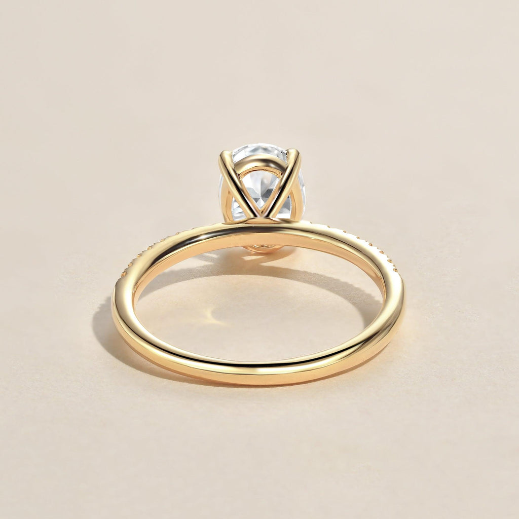1.5ct Moissanite Pave Classic Solitaire Ring - Felicegals 丨Wedding ring 丨Fashion ring 丨Diamond ring 丨Gemstone ring