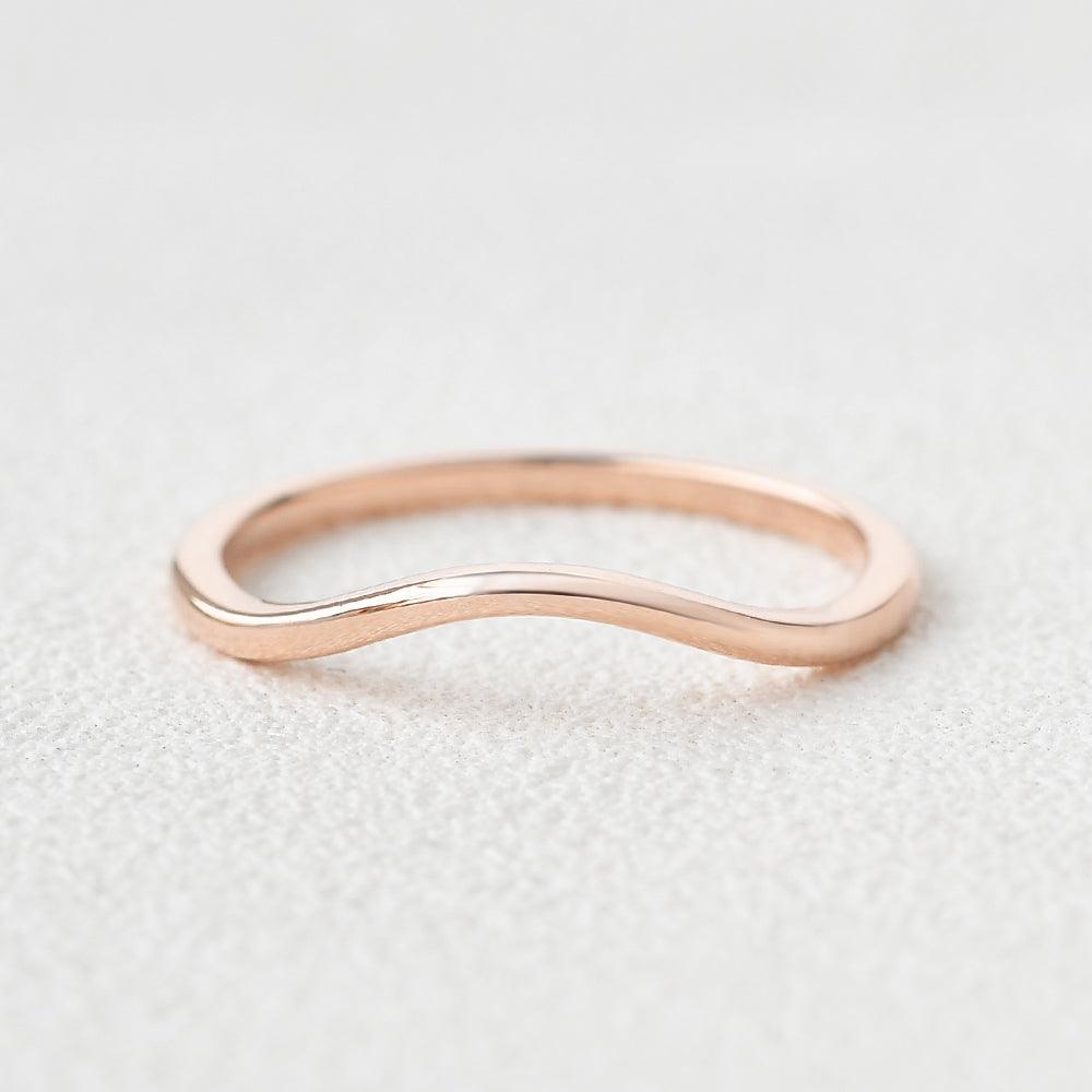 Minimalist Wave Rose Gold Promise Ring - Felicegals