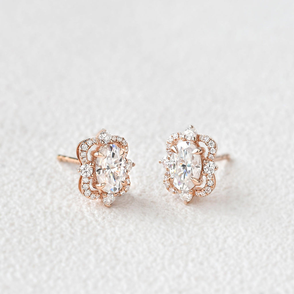 Felicegals Moissanite Byzantine Art-deco Earrings - Felicegals 丨Wedding ring 丨Fashion ring 丨Diamond ring 丨Gemstone ring--Felicegals 丨Wedding ring 丨Fashion ring 丨Diamond ring 丨Gemstone ring