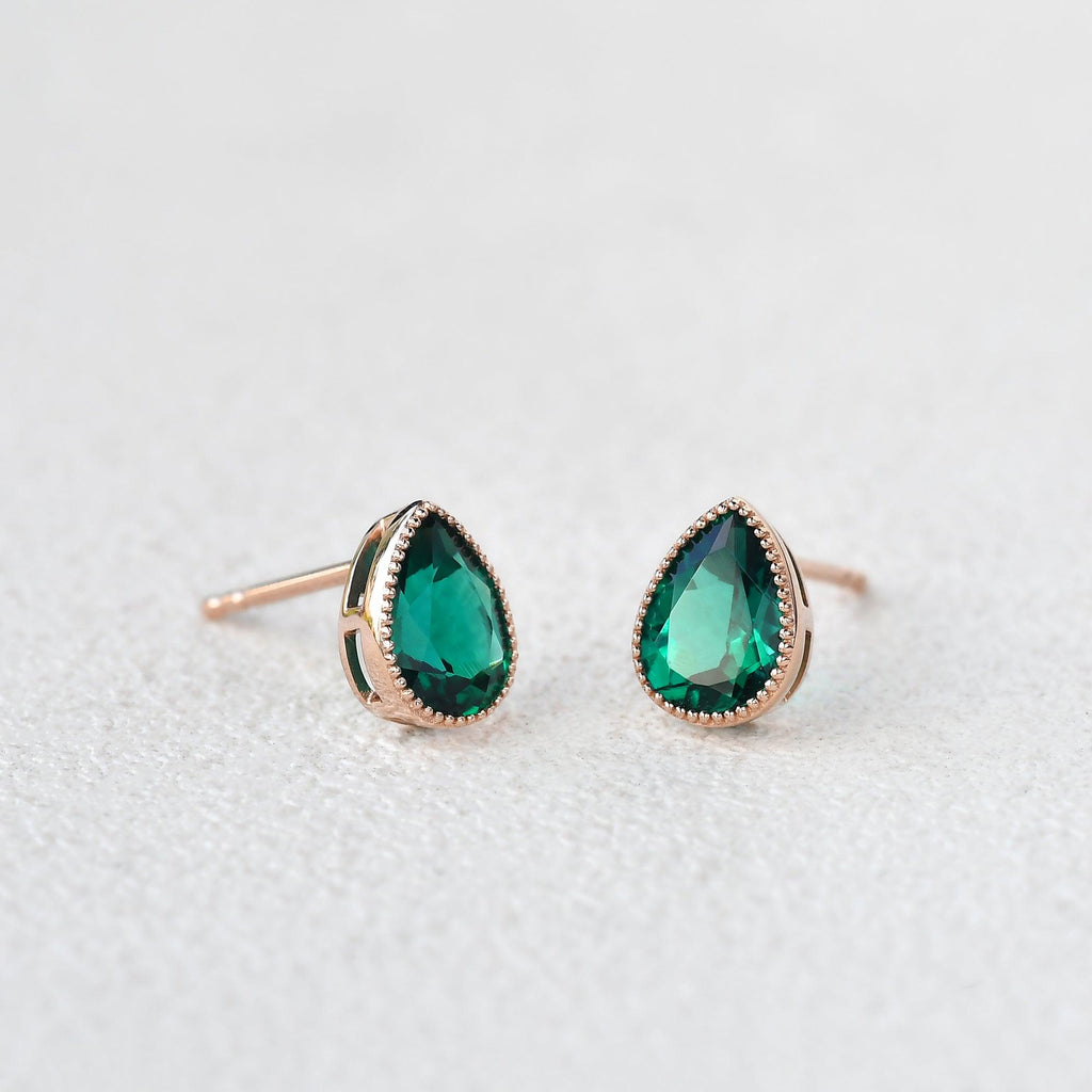 Felicegals Emerald Vintage Earring Set 2pcs - Felicegals 丨Wedding ring 丨Fashion ring 丨Diamond ring 丨Gemstone ring--Felicegals 丨Wedding ring 丨Fashion ring 丨Diamond ring 丨Gemstone ring