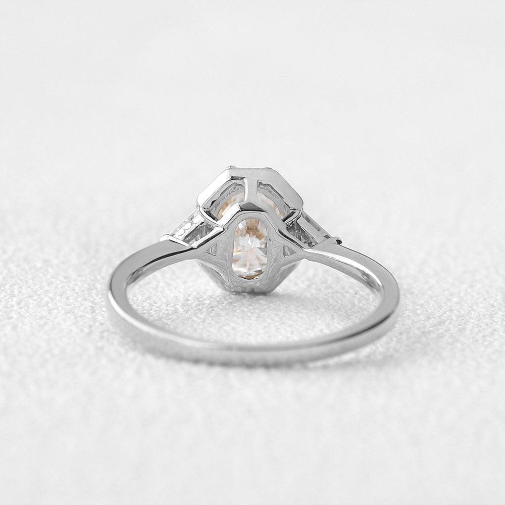 Geometric Moissanite Yellow Gold Vintage Ring - Felicegals