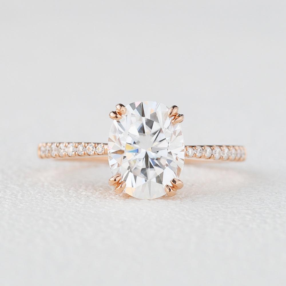 2ct Oval Moissanite Rose Gold Ring - Felicegals