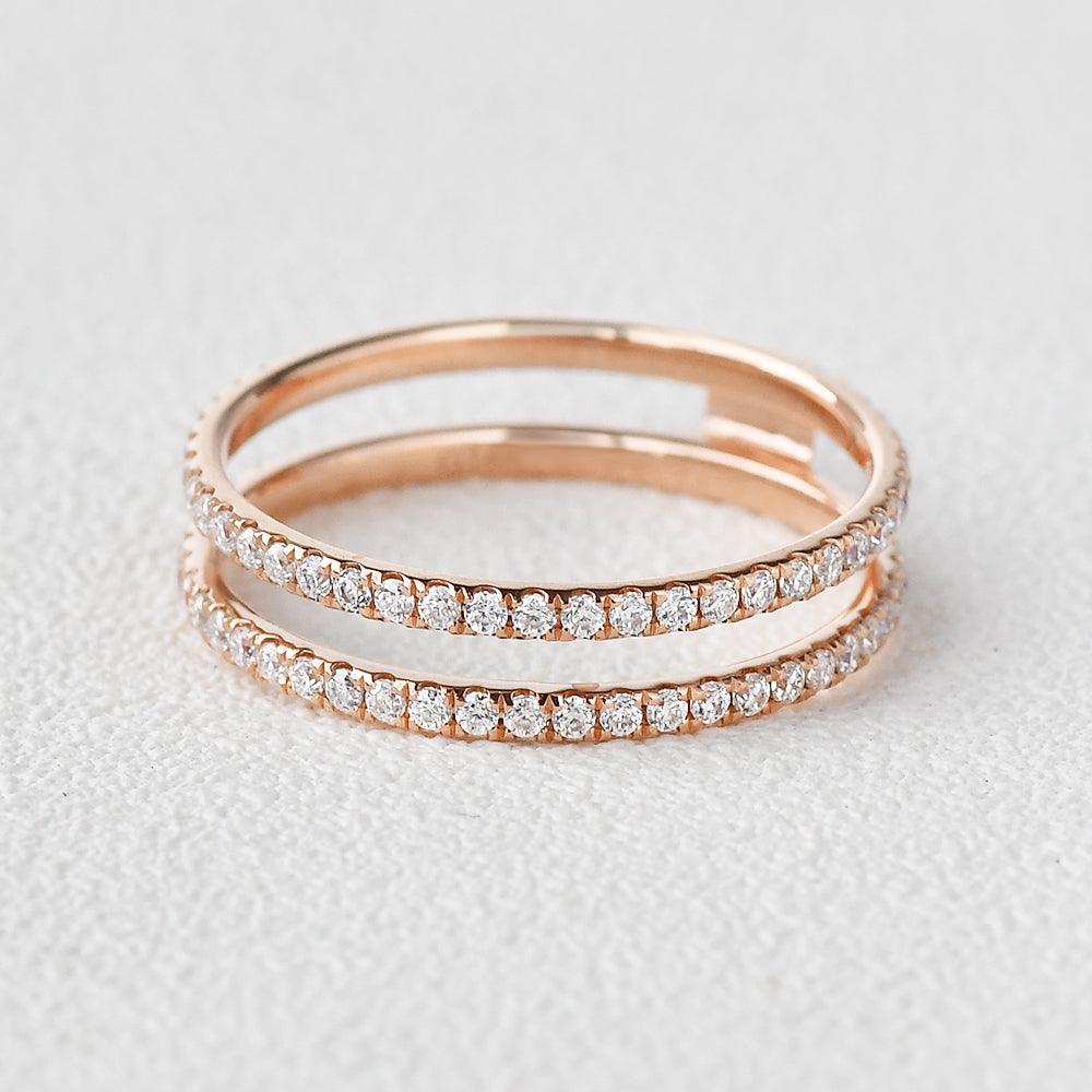 Eternity Moissanite Rose Gold Cage/I Ring - Felicegals