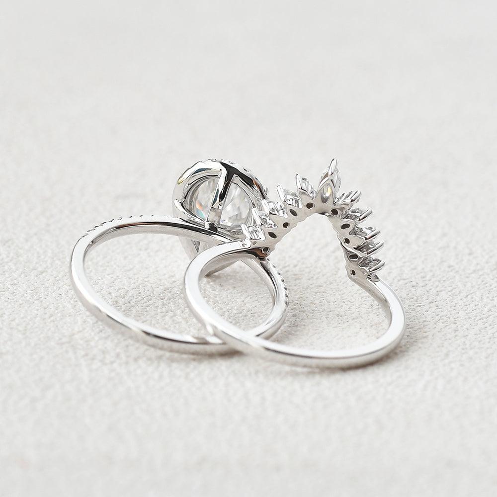 2ct Moissanite Inspired Ring Set 2pcs - Felicegals 丨Wedding ring 丨Fashion ring 丨Diamond ring 丨Gemstone ring--Felicegals