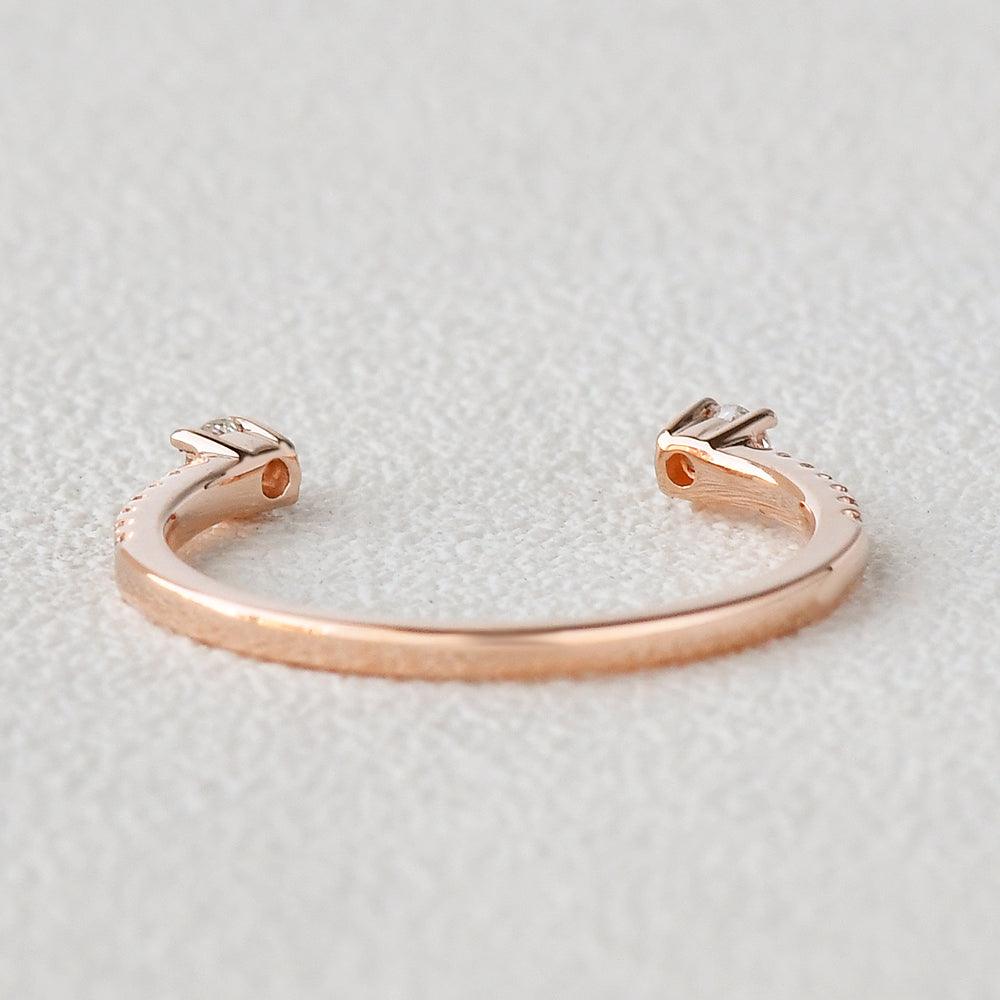 Moissanite Cuff Rose Gold Ring - Felicegals