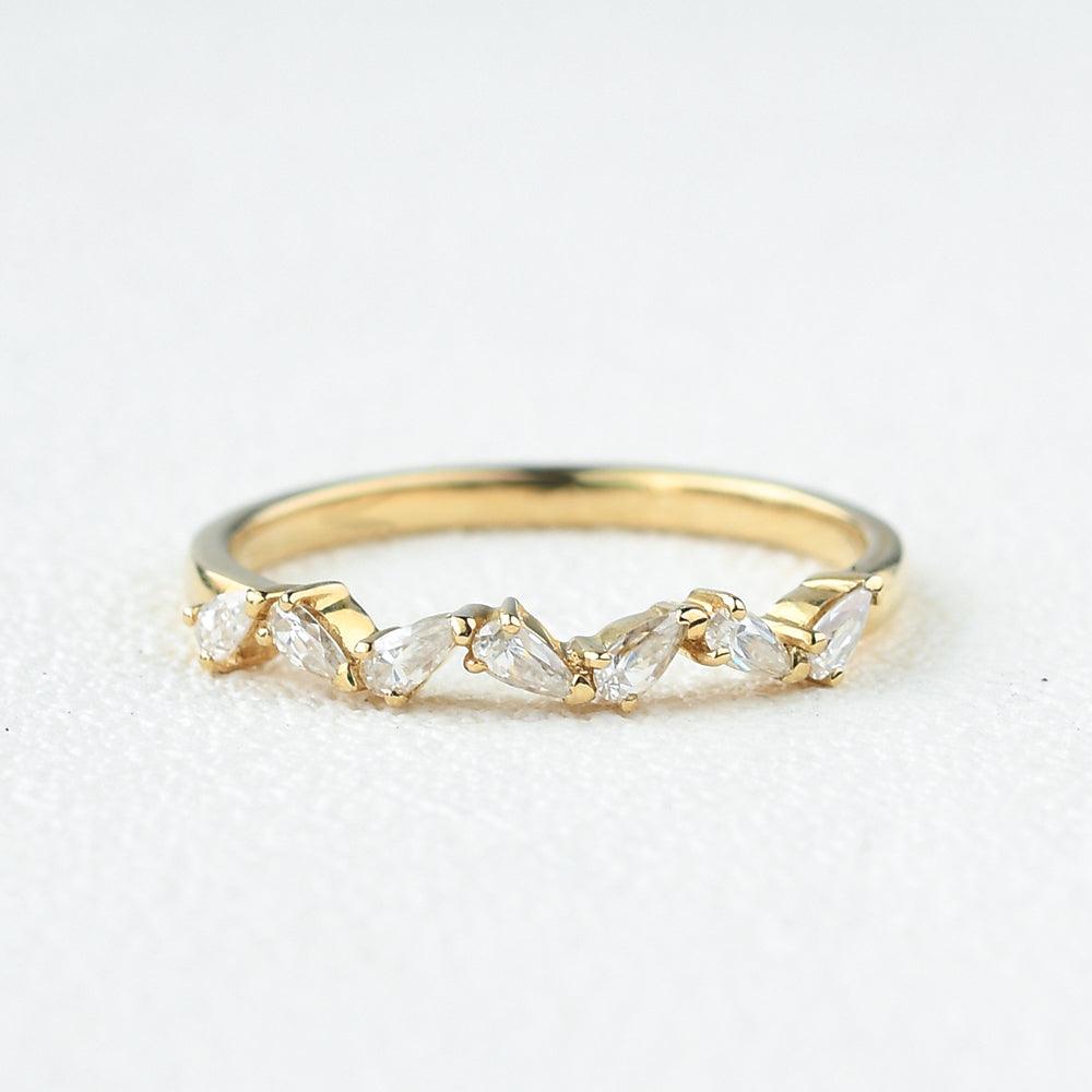 Moissanite Yellow Gold Ring - Felicegals