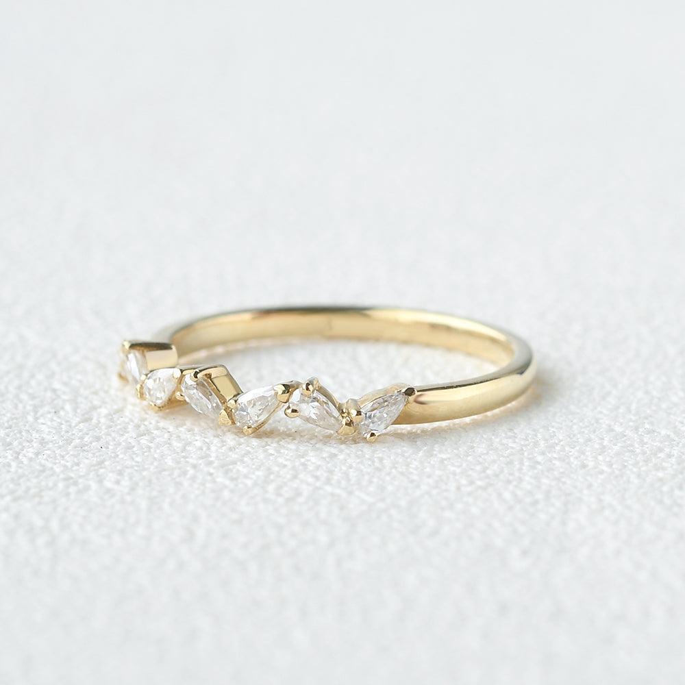 Moissanite Yellow Gold Ring - Felicegals