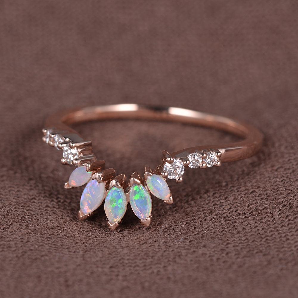Natural Marquoise Opal Band Ring - Felicegals 丨Wedding ring 丨Fashion ring 丨Diamond ring 丨Gemstone ring--Felicegals