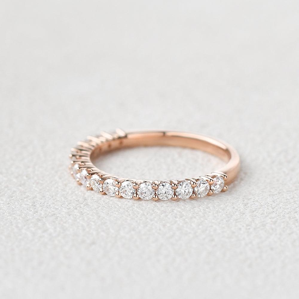 Minimalist Moissanite White Gold Full Eternity Ring - Felicegals 丨Wedding ring 丨Fashion ring 丨Diamond ring 丨Gemstone ring--Felicegals
