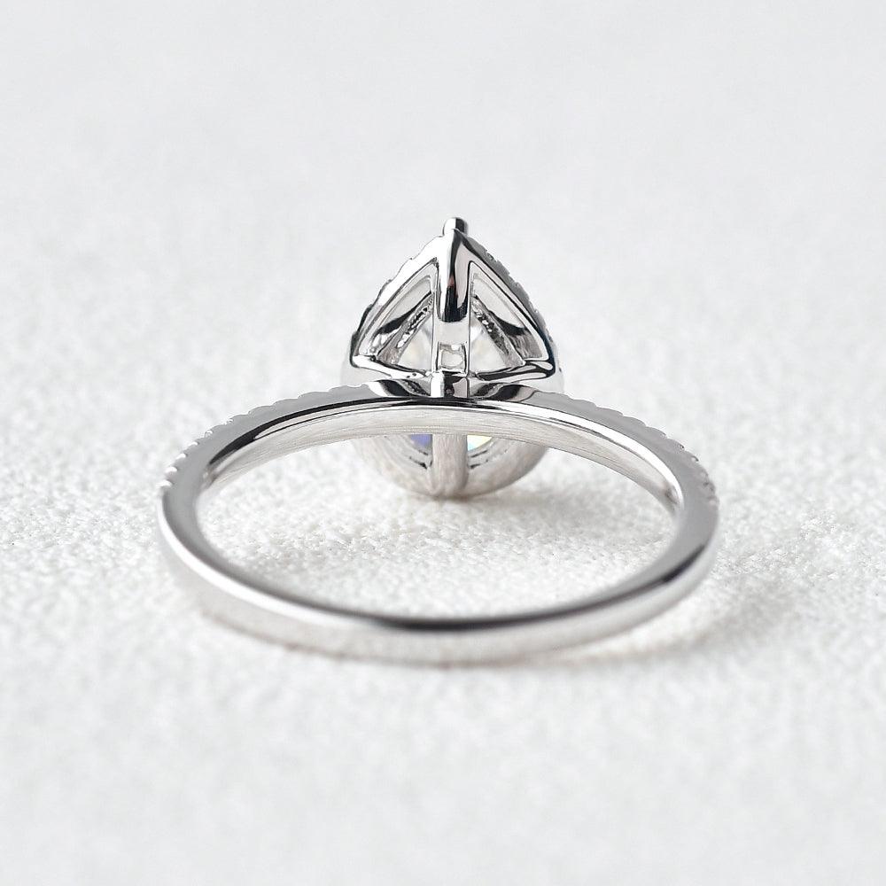 Aura pear-shaped moissanite wedding ring - Felicegals