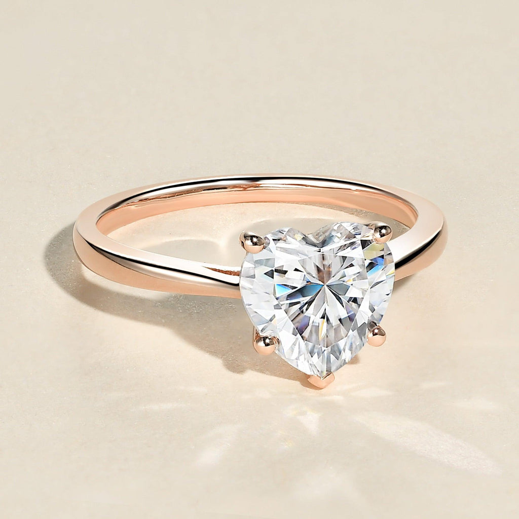 2.0ct Heart Shaped Moissanite Classic Solitaire Ring - Felicegals 丨Wedding ring 丨Fashion ring 丨Diamond ring 丨Gemstone ring