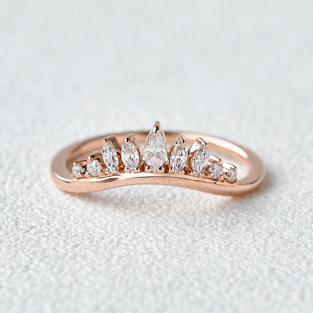 Moissanite Band Stacking Curved Ring - Felicegals