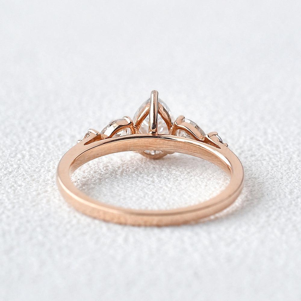 Pear Shaped Moissanite Rose Gold Ring - Felicegals
