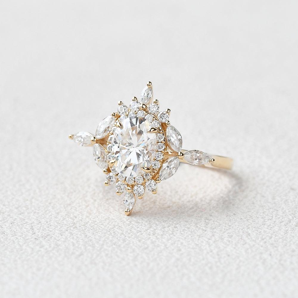 Moissanite Stacking Rose Gold Ring - Felicegals 丨Wedding ring 丨Fashion ring 丨Diamond ring 丨Gemstone ring--Felicegals