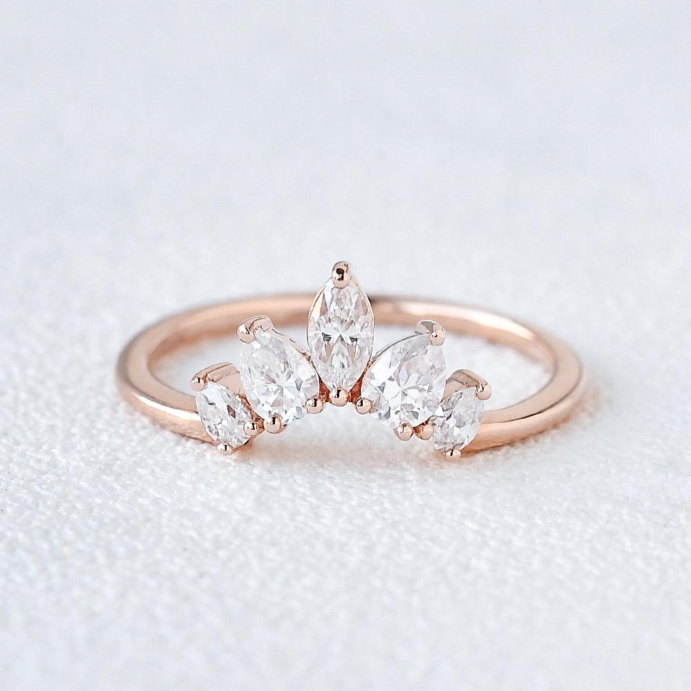 Pear Shaped Moissanite Wedding Ring - Felicegals