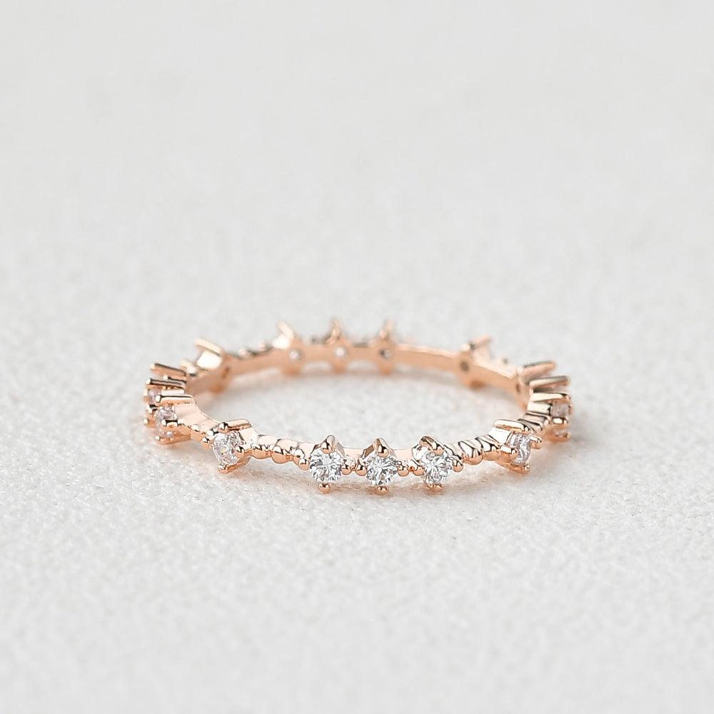 Moissanite Cluster Wedding Band Ring - Felicegals 丨Wedding ring 丨Fashion ring 丨Diamond ring 丨Gemstone ring-Jewelry-Felicegals