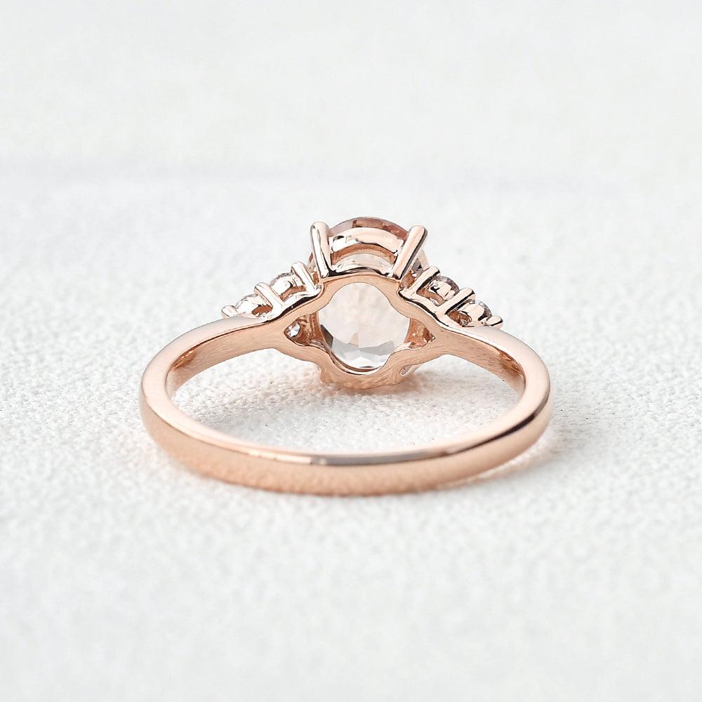 1.7ct Morganite Oval Classic Rose Gold Ring - Felicegals