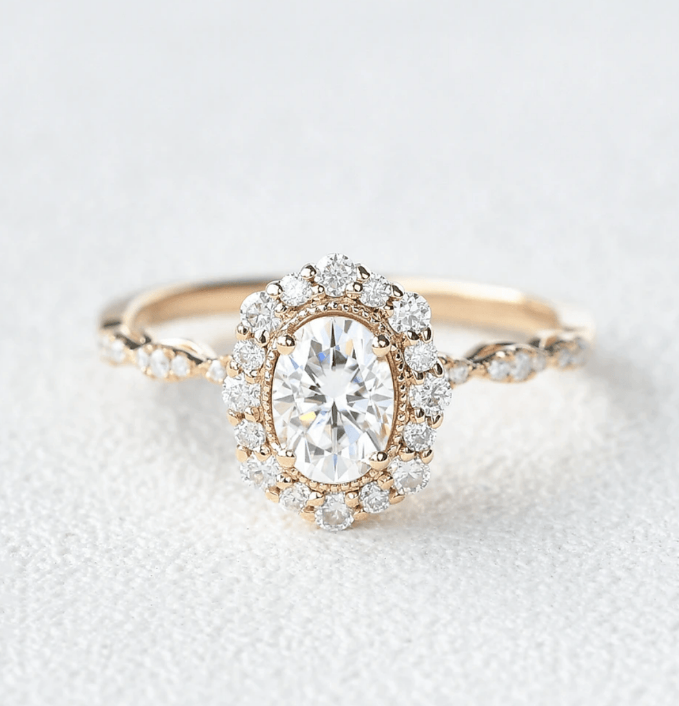 Custom ring for MooreDillon 1ct Moissanite Yellow Gold Stacking Ring/ 7.75 / Solid 14K Yellow Gold - Felicegals