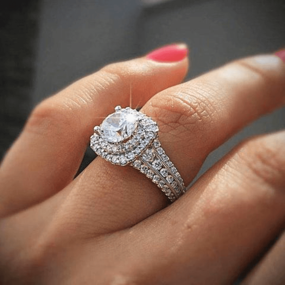Custom ring for pres_amac / Solid 14K White Gold/Moissanite - Felicegals